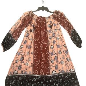 Lush Floral Ladies Dress in Pink and Brown. Bohemian trending!!